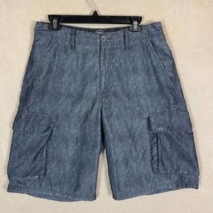 Oakley Cargo Shorts Mens 33 Gray Mid Rise‎ Relaxed Fit Lightweight